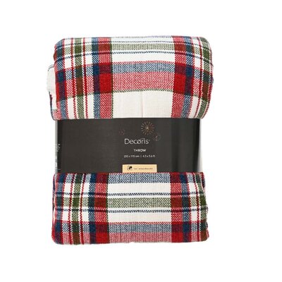 Kerstkleed geruit | wit/rood | 170x130cm