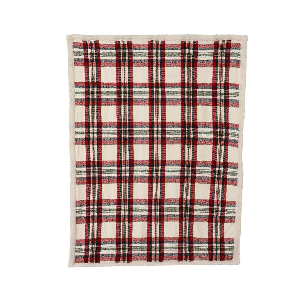 Kerstkleed geruit | wit/rood | 170x130cm