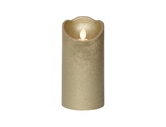 LED kaars | wax | goud/warm wit met bewegend lampje | ø7,5x15cm