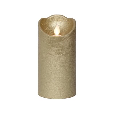 LED kaars | wax | goud/warm wit met bewegend lampje | ø7,5x15cm