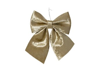 Kerststrik | polyester | parel | 24cm