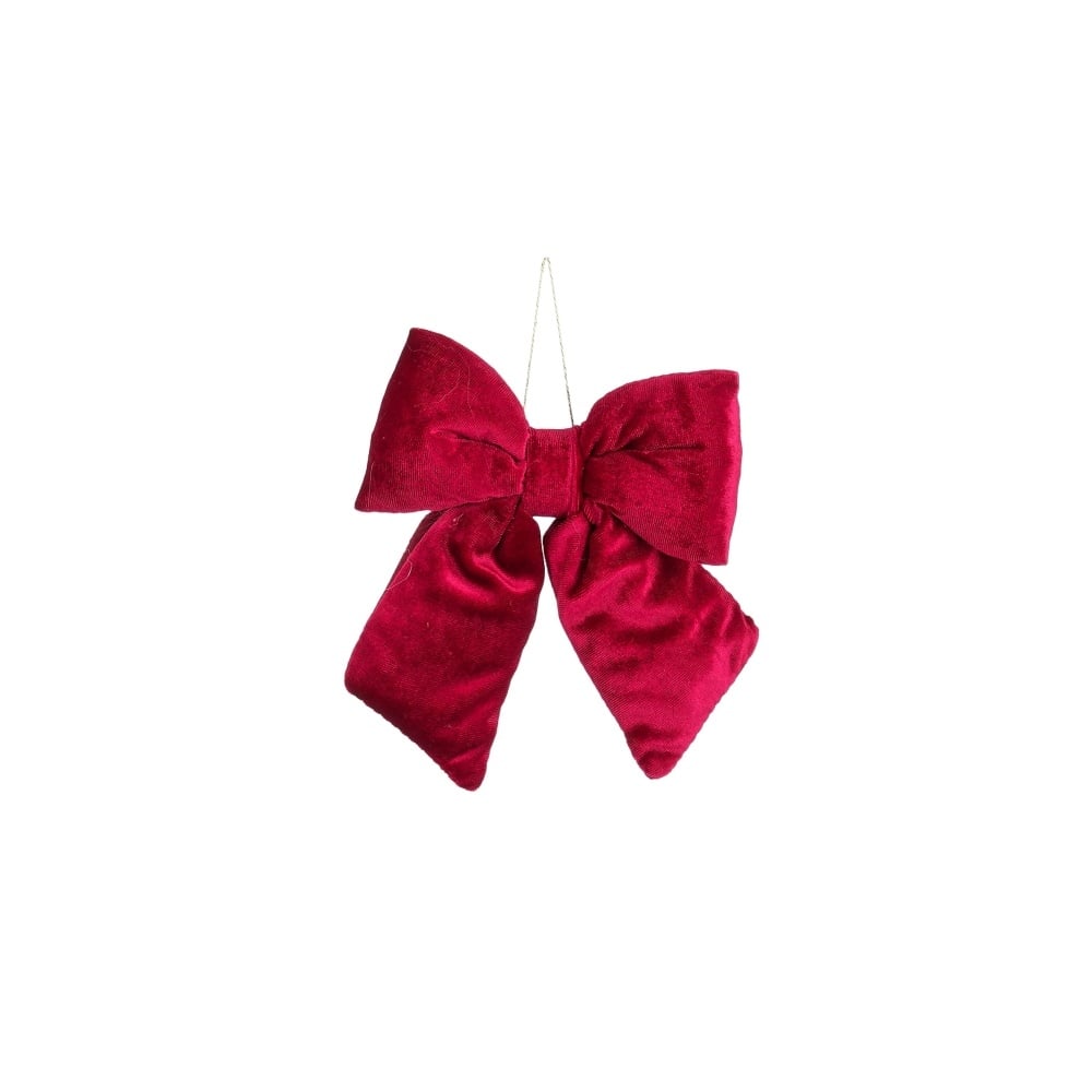 Kerststrik | polyester | donkerrood | 17cm