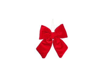 Kerststrik | polyester | rood | 17cm