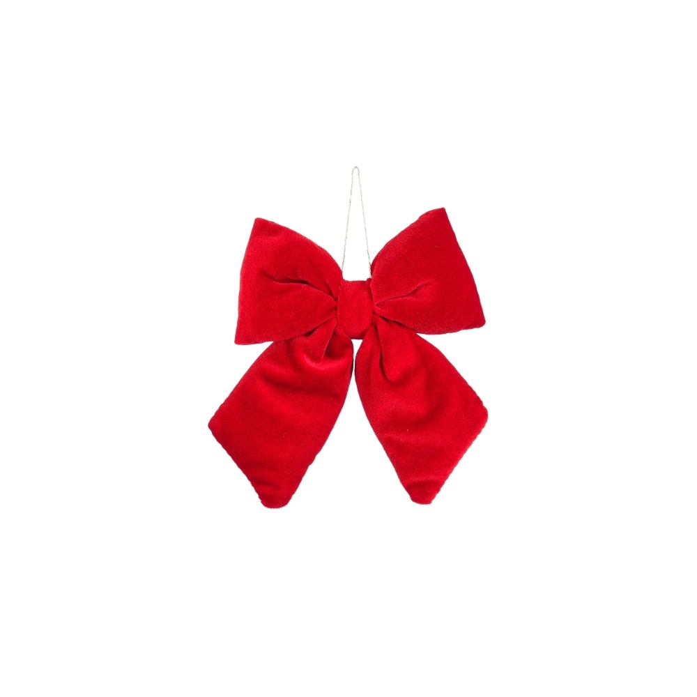Kerststrik | polyester | rood | 17cm