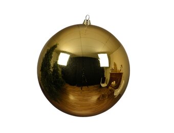 Kerstbal glanzend | plastic | goud | 14cm