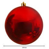 Kerstbal glanzend | plastic | rood | 14cm