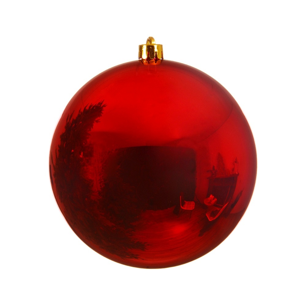 Kerstbal glanzend | plastic | rood | 14cm