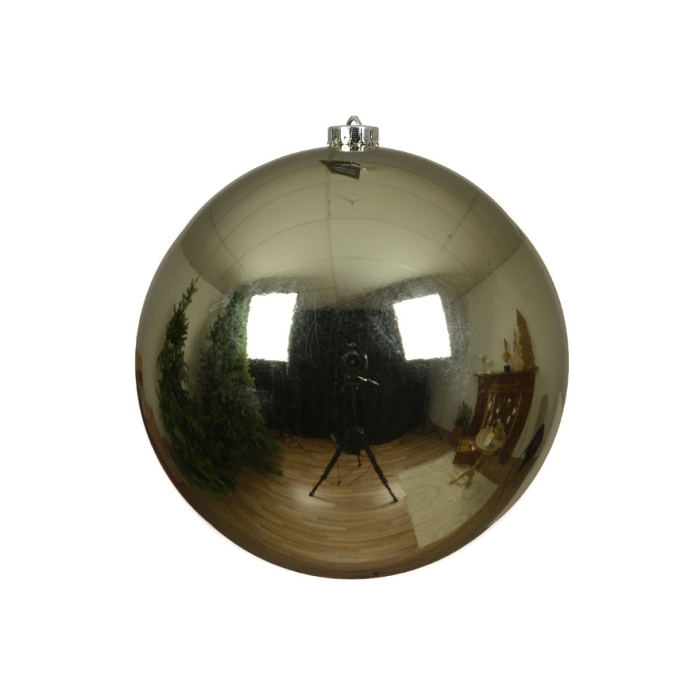 Kerstbal glanzend | plastic | rozemarijn | 14cm