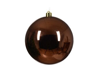 Kerstbal glanzend | plastic | espresso | 14cm