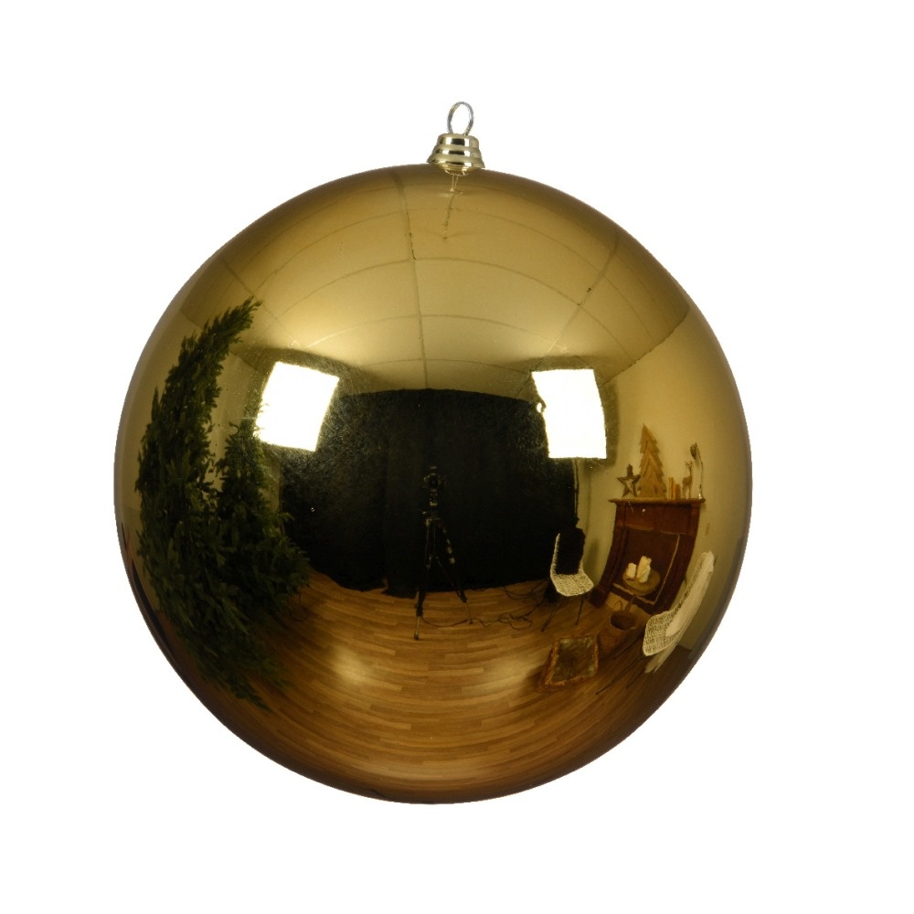 Kerstbal glanzend | plastic | goud | 20cm