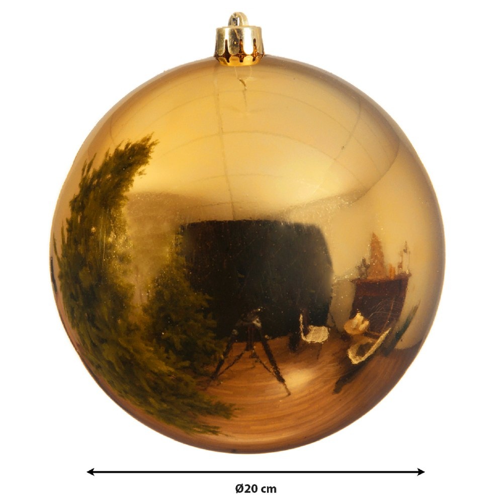 Kerstbal glanzend | plastic | goud | 20cm