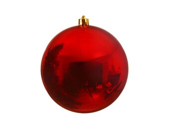 Kerstbal glanzend | plastic | rood | 20cm
