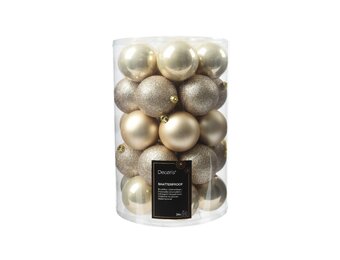 Kerstballen mixbox 34-delig | glanzend/matte/glitter | plastic | parel | 8cm