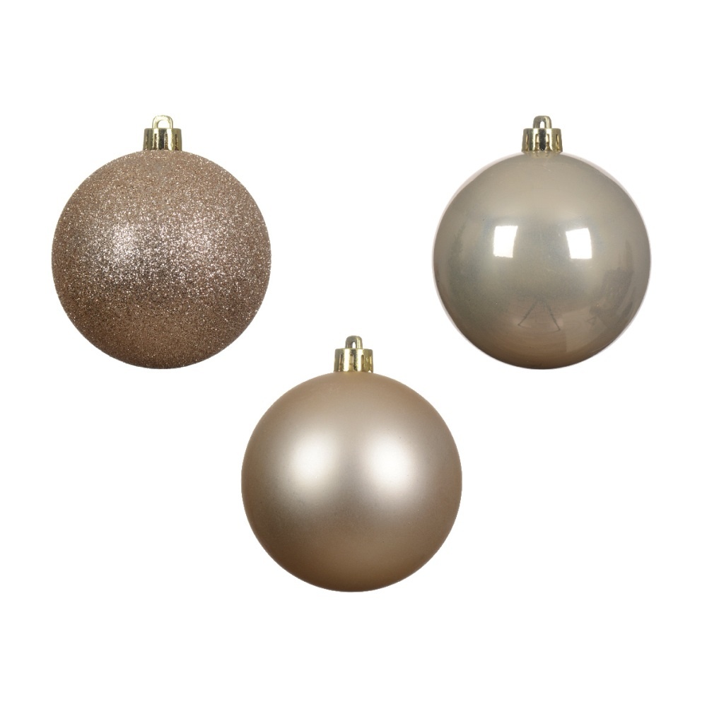 Kerstballen mixbox 34-delig | glanzend/matte/glitter | plastic | parel | 8cm
