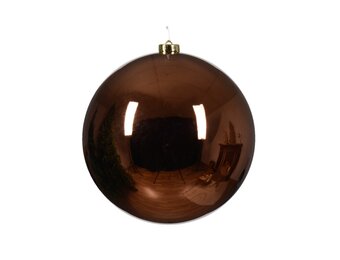 Kerstbal glanzend | plastic | espresso | 20cm