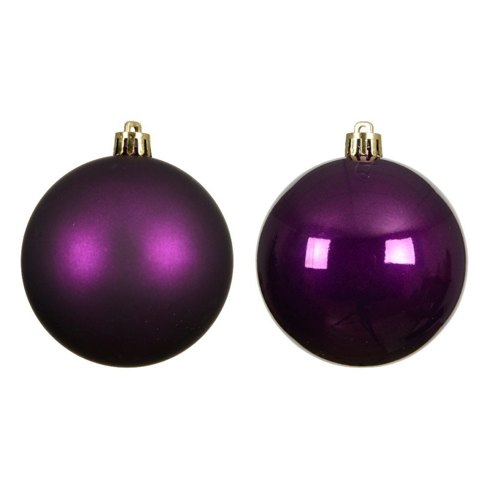 Kerstballen mixbox 6-delig | glanzend/matte | plastic | vijg | 6cm