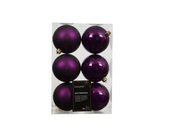 Kerstballen mixbox 6-delig | glanzend/matte | plastic | vijg | 6cm