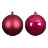 Kerstballen mixbox 6-delig | glanzend/matte | plastic | donkerroze | 6cm
