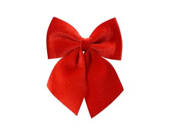 Kerststrik | 4-delig | polyester | rood | 10cm