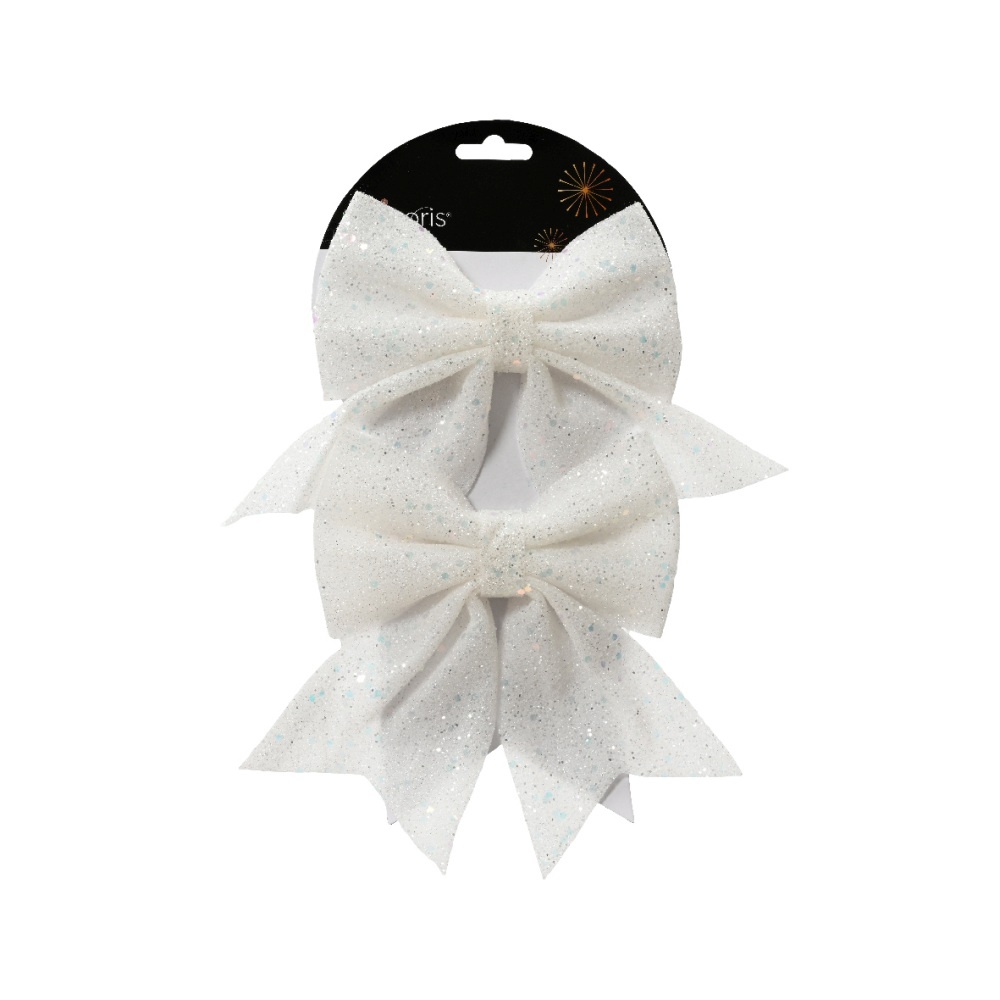 Kerststrik | 2-delig | spons | wit | 13cm