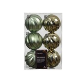 Kerstballen mixbox 6-delig | ornamenten | plastic | rozemarijn | 8cm