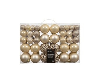 Kerstballen mixbox 100-delig | glanzend/matte/glitter | plastic | parel | diverse maten