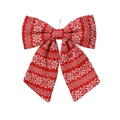 Kerststrik | polyester | rood/wit | 32cm