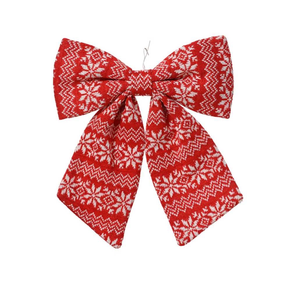 Kerststrik | polyester | rood/wit | 32cm