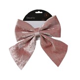 Kerststrik | polyester | poederroze | 34cm