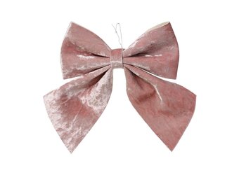 Kerststrik | 2-delig | polyester | poederroze | 13cm