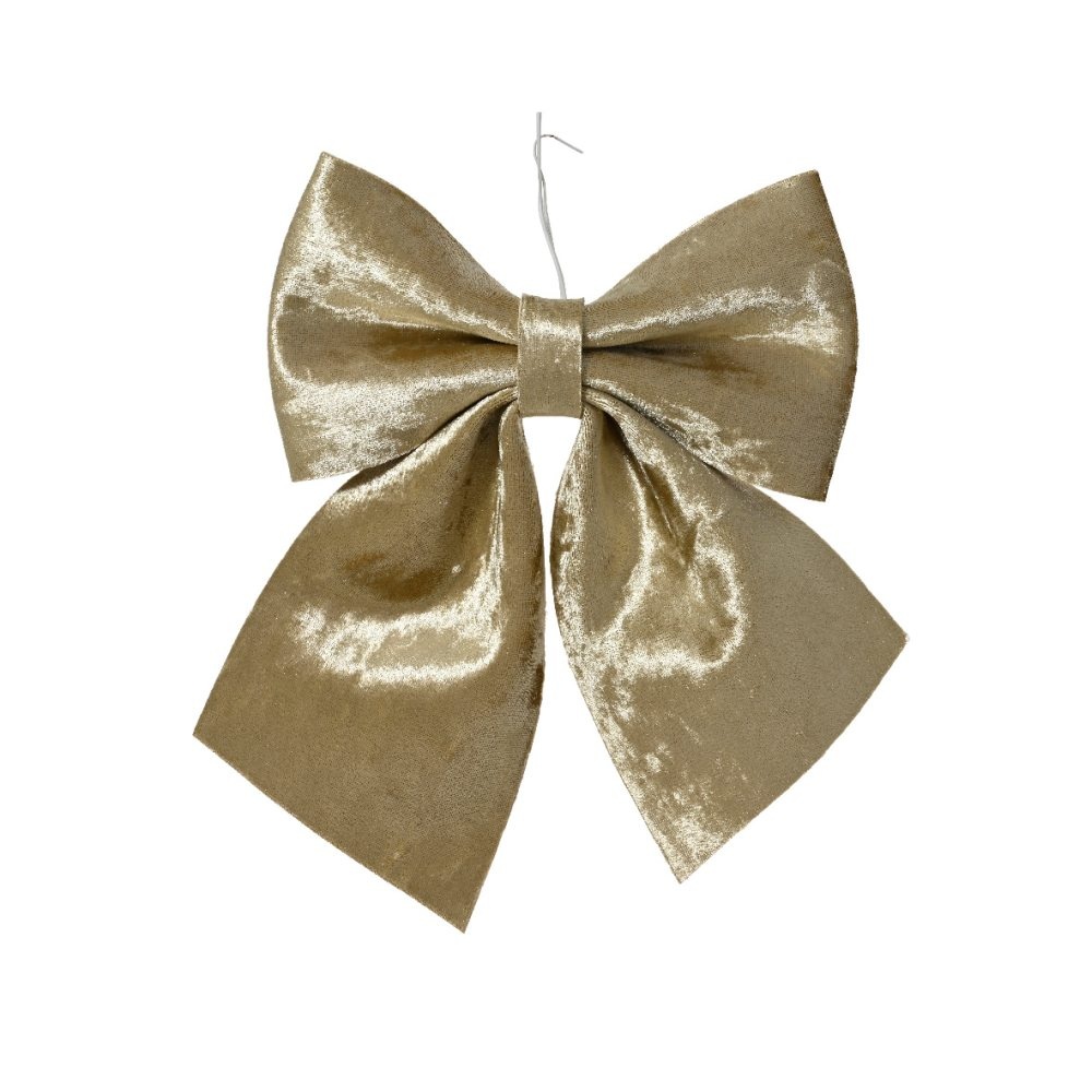 Kerststrik | polyester | parel | 13cm