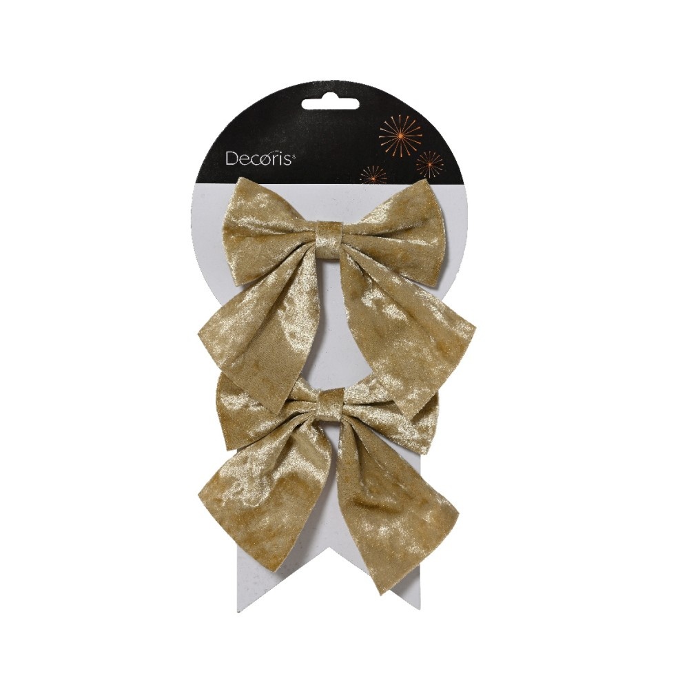 Kerststrik | polyester | parel | 13cm