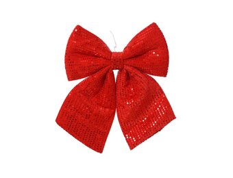 Kerststrik | polyester | rood | 32cm