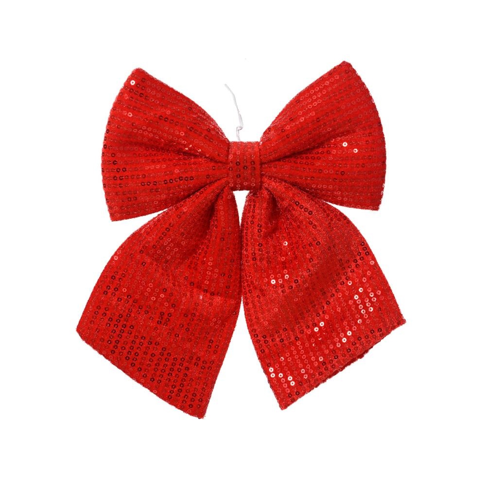 Kerststrik | polyester | rood | 32cm