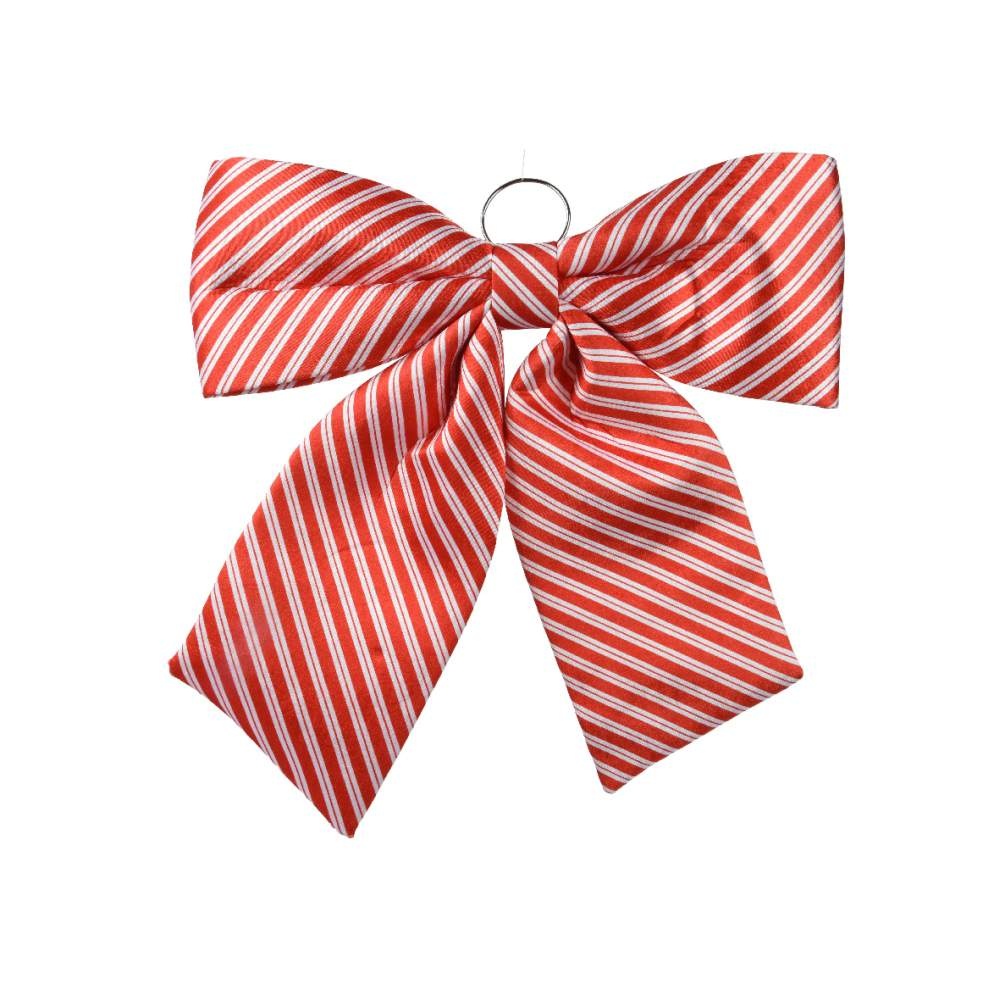 Kerststrik | polyester | rood/wit | 52cm