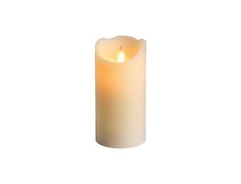 LED kaars | wax | creme/warm wit met bewegend lampje | ø7,5x15cm