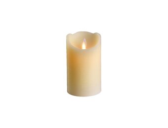 LED kaars | wax | creme/warm wit met bewegend lampje | ø7,5x12,5cm