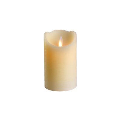 LED kaars | wax | creme/warm wit met bewegend lampje | ø7,5x12,5cm
