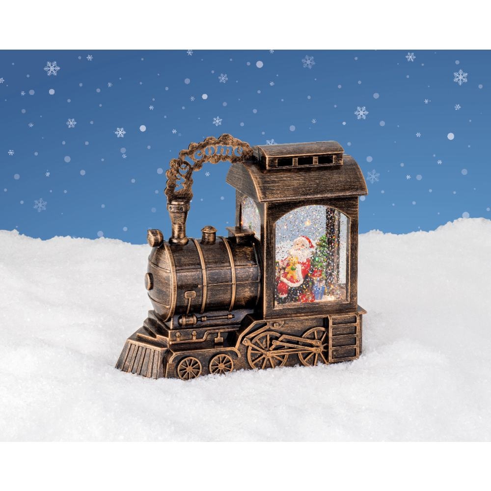 Sneeuwbol trein | bruin | 23cm