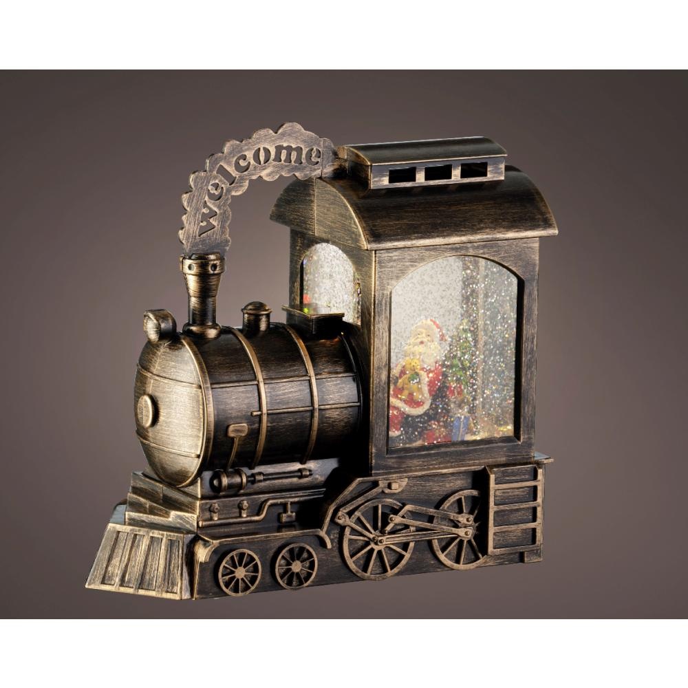 Sneeuwbol trein | bruin | 23cm