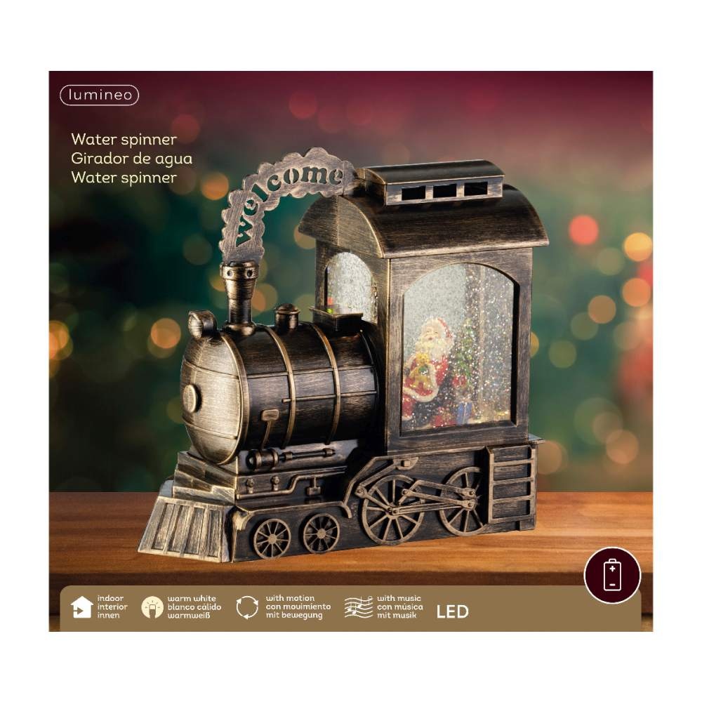 Sneeuwbol trein | bruin | 23cm