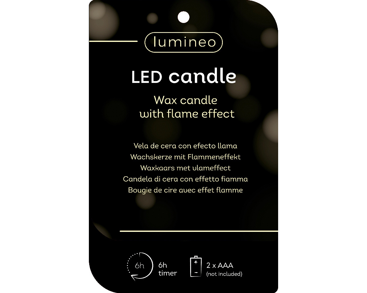 LED kerstboom kaars | wax | groen/warm wit | ø4,5x29cm