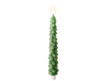 LED kerstboom kaars | wax | groen/warm wit | ø4,5x29cm