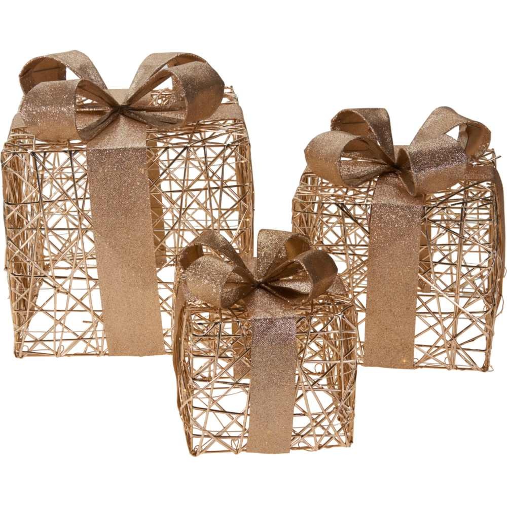 Cadeauset met verlichting | goud/warm wit