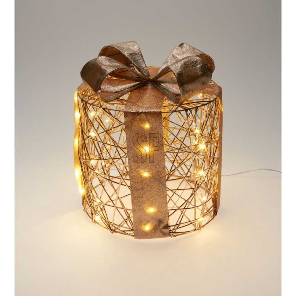Cadeauset met verlichting | rond | goud/warm wit