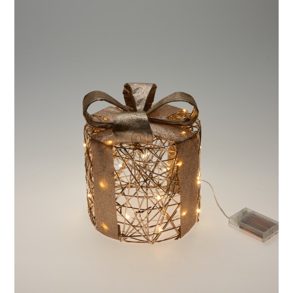 Cadeauset met verlichting | rond | goud/warm wit