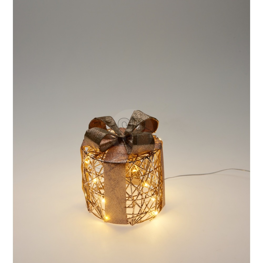 Cadeauset met verlichting | rond | goud/warm wit