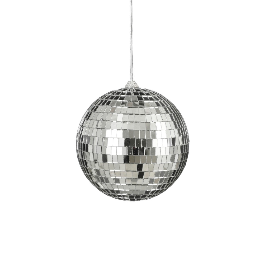 Disco kerstbal | spiegelend | zilver | 15cm
