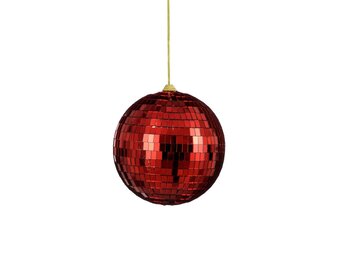 Disco kerstbal | spiegelend | rood | 15cm