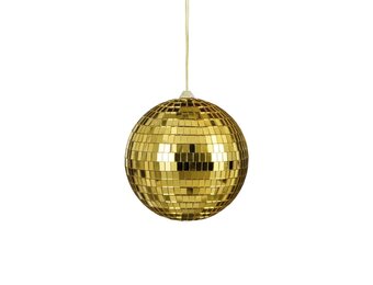 Disco kerstbal | spiegelend | goud | 15cm